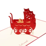 Трехмерные поделки из бумаги, открытка, детская коляска для новорожденных, 3D