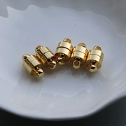 Bảo vệ màu mạ vàng 18k Phụ kiện DIY khóa sắt tròn thùng 6 vòng đeo tay vòng cổ màu nam châm kết nối khóa một - Vòng đeo tay Clasp