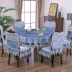 Bàn vải châu Âu bọc ghế đặt hình chữ nhật bàn cà phê khăn trải bàn tròn nghệ thuật đơn giản bàn ăn ghế bìa bao gồm hộ gia đình Khăn trải bàn