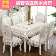 Bàn vải châu Âu bọc ghế đặt hình chữ nhật bàn cà phê khăn trải bàn tròn nghệ thuật đơn giản bàn ăn ghế bìa bao gồm hộ gia đình