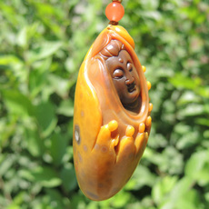 Подвеска для автомобиля 放巨漏珍藏级镇店之宝地表挂件包浆黄袍加身真正天珠佛大吊坠子f