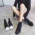 2018 Hàn Quốc phiên bản của ulzzang vỏ đầu giày cao đàn hồi giày của phụ nữ phẳng vòng đầu đặt chân vớ giày phụ nữ Giày cao gót