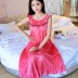 Nightdress nữ mùa hè sexy băng lụa ngắn- tay kích thước lớn phụ nữ mang thai chất béo mm lỏng đoạn dài 200 kg mang thai thời gian mỏng đồ ngủ Đêm đầm