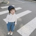 Biệt danh trẻ em kho vải siêu mềm vải trẻ em 2018 mùa thu mới Hàn Quốc thắt nút cổ cô gái Áo thời trang Hàn Quốc