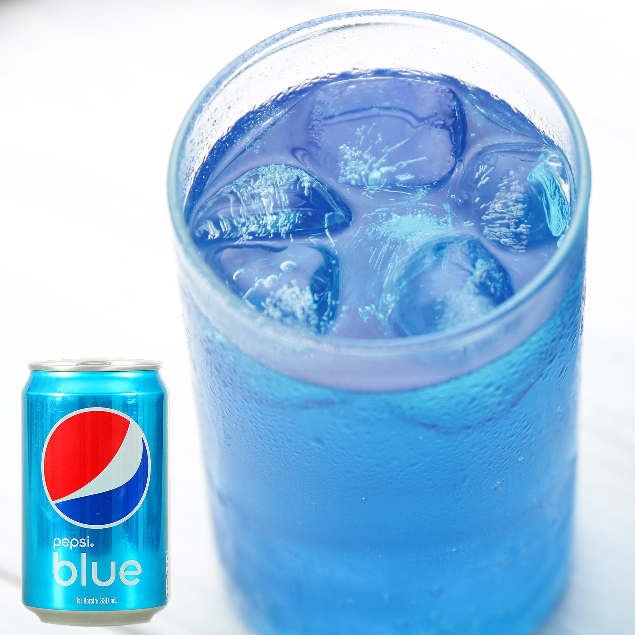 巴厘岛限量pepsi blue蓝色百事可乐 进口网红汽水饮料330ml铝罐装