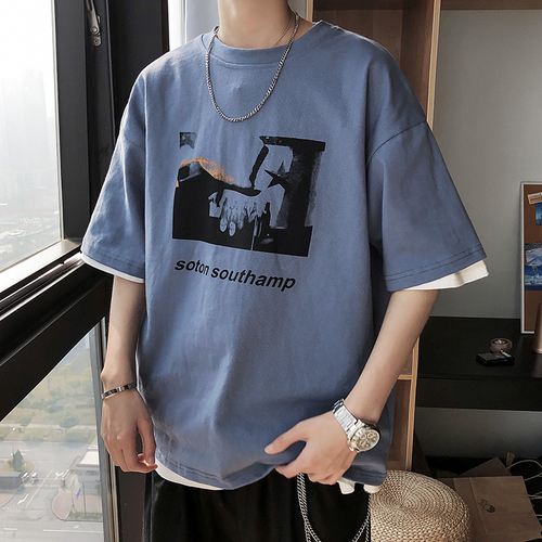 Short sleeve t-shirt men's Korean version trend loose half sleeve Hong Kong Style handsome ins clothes and summer fashion brand T-shirt