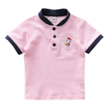Детская футболка с коротким рукавом, детский хлопковый топ, летняя летняя одежда, воротник поло, детская одежда, 1 проба, высокий воротник, 3 лет