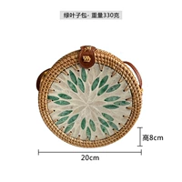 Редактор с зеленым листовым оболочкой круглая сумка