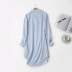 G1703 áo ngủ dài mùa thu kích thước lớn đồ ngủ dài tay cotton nhung váy ngủ cộng với phụ nữ chất béo áo len dịch vụ nhà