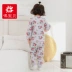 Hu Xibei sơ sinh 0-3 tuổi Đồ lót đặt cửa đến quần áo mùa thu 2 món đồ ngủ bé gái bằng vải len - Quần áo lót