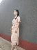 Wei Wei | khí cổ điển thêu tay thêu jumpsuit váy dài linen đứng sườn xám theo phong cách retro váy trắng