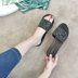 2018 mùa hè dép mới giày của phụ nữ phẳng với cao su thạch lấp lánh từ dép và dép ngoài trời bãi biển kéo nở Dép