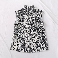 Иностранная торговля единственная летняя новая мода Ол в Лэтель Фенгцин Катал Hallastless Printing Shirt Top 21511