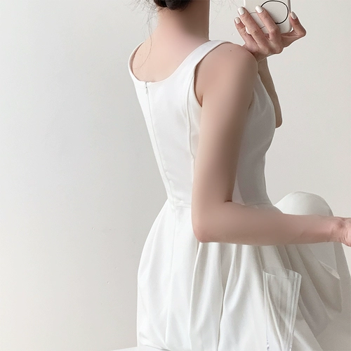 Приталенный весенний белый корсет, платье без рукавов, изысканный стиль