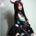 Tại chỗ tim cosplay yin và yang COS quần áo đẫm máu COS COS quần áo màu tím men tóc giả sừng bông tai cosplay game Cosplay