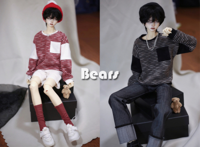 taobao agent ◆ Bears ◆ BJD baby clothing A345 pushing striped knit sweater T -shirt ~ 2 color 1/4 & 1/3 & uncle