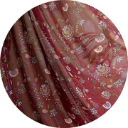 In vải may mặc vải voan watermark Trung Quốc quần áo áo khoác váy đầm lụa nguyên liệu hàng loạt hoa đỏ sẫm Tangfeng - Vải vải tự làm