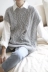 Mùa xuân 2019 phiên bản Hàn Quốc mới của áo len dệt kim cổ tròn lỗ cổ áo trong đoạn văn dài áo len xoắn retro - Vòng cổ áo len