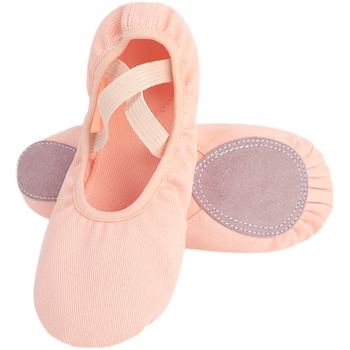 Танцевальная обувь детская балетная девчонка эластичная ткань, носки, женские формы, розовые розовые, бесплатные кружевные тренировочные туфли с мягким дном
