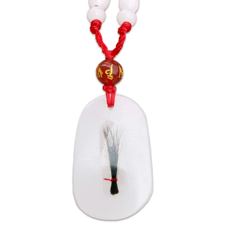 Детский сувенир из белого нефрита, детская подвеска, замок долголетия