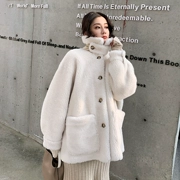FECN 2018 mùa đông mới lông cừu alpaca lông cừu dài lông lỏng lẻo lông nữ - Accentuated eo áo