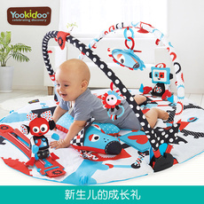 Игровой коврик для детей yookidoo幼奇多机器人黑白毡健身架音乐游戏毯折叠 婴幼宝宝0-2岁