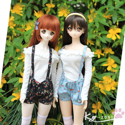 taobao agent BJD baby jacket 1/3sd DDS DD and other daily strap pants, the word exposed shoulder T -shirt set is large ~