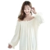 Phụ nữ mang thai váy ngủ nữ mùa thu và mùa đông cotton váy dài Phiên bản Hàn Quốc của bộ đồ ngủ sinh viên tươi mát mùa hè cỡ lớn mm đầm đẹp dự tiệc Đêm đầm
