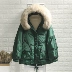 Áo khoác nữ hạ dây ngắn 2019 mùa đông phiên bản mới của Hàn Quốc của bọ cạp hoang dã cổ áo lông lớn nhỏ dày - Xuống áo khoác