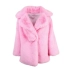 Mùa đông ngọt ngào hồng 2017 mới ve áo nhỏ dài tay thời trang giản dị ấm giả lông thú áo khoác nữ áo dạ ép lông cừu dáng dài Faux Fur