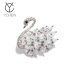 Hàn Quốc Crystal Swan Trâm Nữ tính Huy hiệu Đơn giản Phù hợp với Pin Khóa Châm cứu Ngựa Pin Phụ kiện áo phụ kiện cài áo giá rẻ Trâm cài