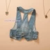 Denim vest nữ mùa hè vest đoạn ngắn không tay vest bên ngoài mỏng treo cổ vest áo khoác màu eo rắn