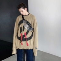 Трикотажный свитер в стиле хип-хоп, рубашка, комплект, шарф
