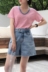 Hàn Quốc thứ tự 18 mùa hè mới cao eo mỏng lỏng rộng chân quần nóng ánh sáng quần short denim nữ EXK97 bây giờ chân váy jean đẹp Quần jean