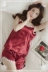 Mùa hè phần mỏng sexy ngắn tay đồ ngủ Hàn Quốc phiên bản của sự cám dỗ sling hai mảnh phù hợp với băng lụa không tay mùa hè nữ dịch vụ nhà