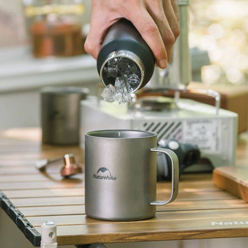 Naturehike Noble Titanium Double -Layer Cup Portable Outdoor Open Wild Below