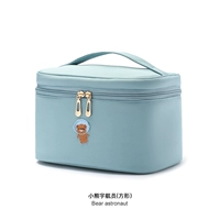 Космонавт, квадратная косметичка, с медвежатами