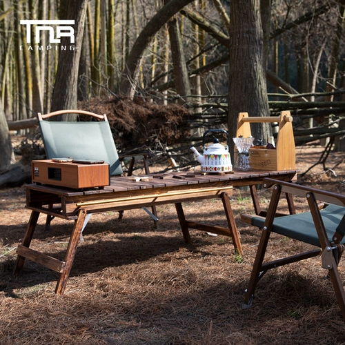 TNR Outdoor Zebra Slisting Table Park Park Camper Camping Barbecue Antiprrosive деревянное барбекю для пикника для пикника портативные комбинированные блюда