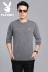 Playboy áo len nam trung niên mui trần lỏng lẻo vòng cổ áo len cashmere mùa đông đan áo len cha bộ nỉ nam Áo len Cashmere