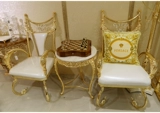 Итальянский барочный бутик -сплав сплав металлический покрытие k Золото, с золотом, наполненным золотом, повседневным креслом, наполненным золотом