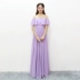 2018 mới của Hàn Quốc nữ phù dâu ăn mặc Liu Yifei với đoạn dài đoạn vai đầm voan chị váy Váy eo cao
