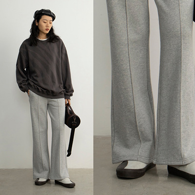 taobao agent Cryingcenter heavy cotton ash super comfortable horn -shaped sports sweater long pants crying center