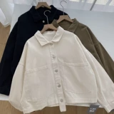 Осенняя куртка, ретро лонгслив, в корейском стиле, свободный крой