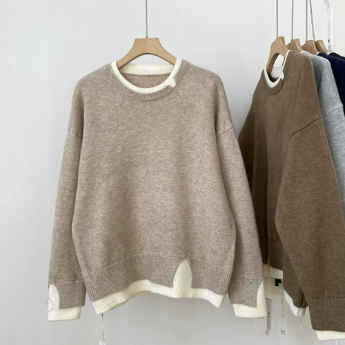 Трикотажный свитер, демисезонный кардиган, демисезонная куртка, комплект, оверсайз, свободный крой