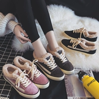 Giày cotton nữ mùa đông 2018 mới ấm cộng với giày vải nhung Phiên bản Hàn Quốc của đôi giày da lộn hoang dã dày hai đôi giày cotton giầy oxford nữ