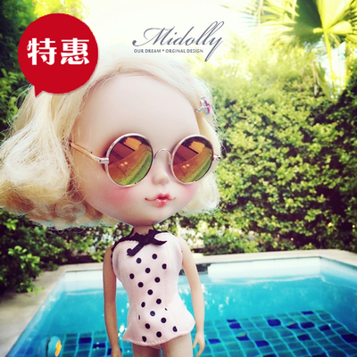 taobao agent [Colorful sunglasses sunglasses] Xiaobu BLYTHE marshmallow metal polarized glasses Salon doll available