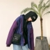 [咕噜 喔] Ami American retro retro 咔叽 lỏng bf gió cỡ lớn của phụ nữ kết hợp màu sắc phù hợp với áo khoác cotton - Bông