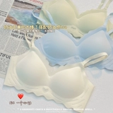Кремовое летнее нижнее белье, тонкий бюстгальтер пуш-ап, подростковый бюстгальтер для школьников, комплект
