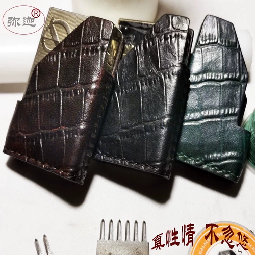 Dunhill, кожаная зажигалка, защитный чехол, крокодиловый принт, из натуральной кожи