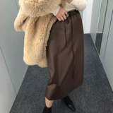 Демисезонная юбка, универсальный ростомер, длинная поясная сумка, 2018, в корейском стиле, высокая талия, средней длины